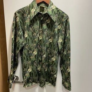 70's Disco polyester mens size medium shirt